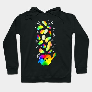 Funny Rainbow Pride Apple Slices. Colorful Fruits Pattern for Apple Lover Hoodie